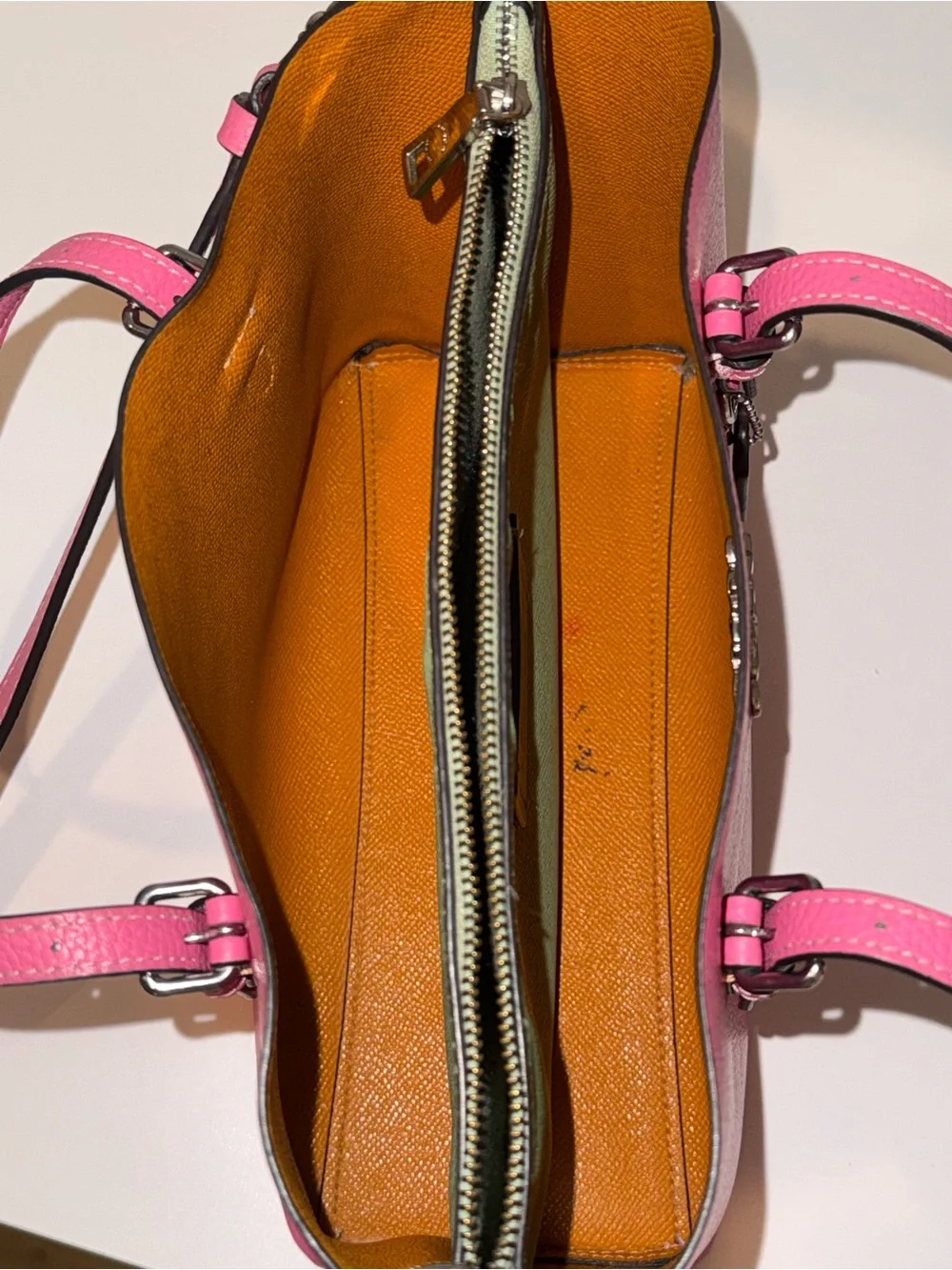Coach Pink Leather Mollie Tote Purse with Crossbody Strap